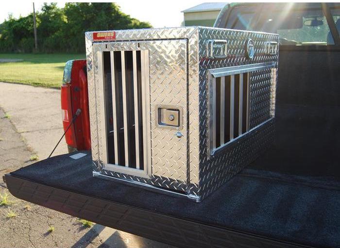 Dog Box - Owens Hunter all seasons aluminum single dog box for truck in back of pickup truck